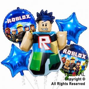 SET DE GLOBOS METALIZADO ROBLOX 5 UNIDADES